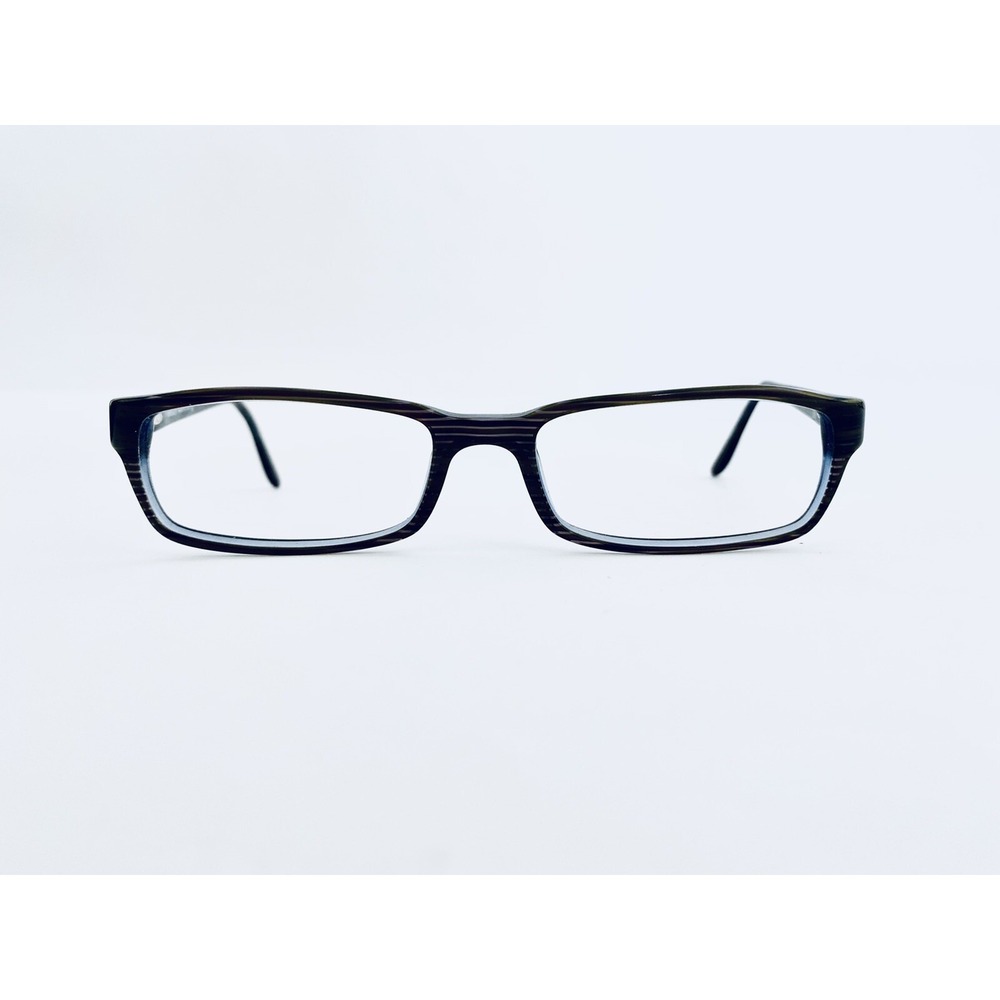 Versace Brown Blue Lucite Wood Style Rectangular Glasses Italy MOD 53 17 135